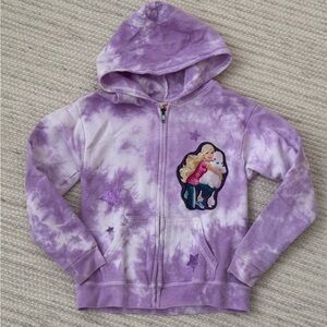 Rare Custom Made Girls Princess Barbie Purple Zip Up Sweatshirt - Size 6X